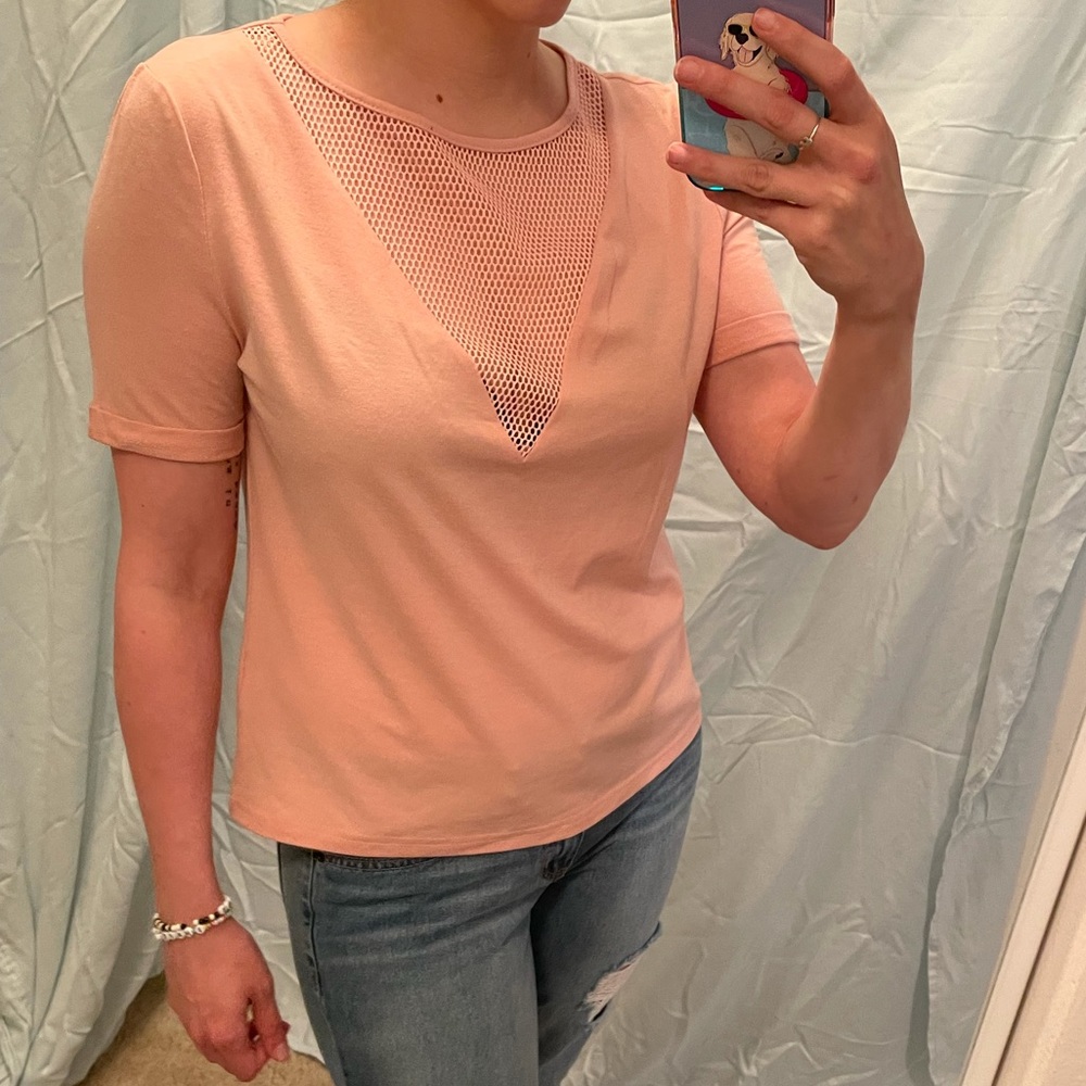 Shein fishnet chest shirt